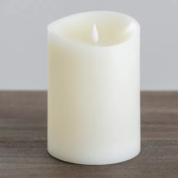 Flameless Candles-Kirkland's Home Led Soft Flame Pillar Candle, 5X7 In. Ivory