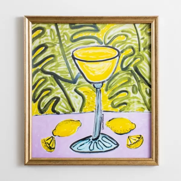 Framed Art-Kirkland's Home Lemon Twist Framed Art Print Yellow/Green