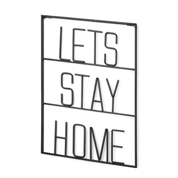 Wall Quotes & Signs-Kirkland's Home Let'S Stay Home Metal Wall Plaque Black