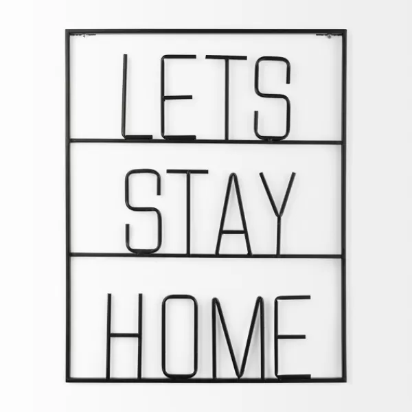 Wall Quotes & Signs-Kirkland's Home Let'S Stay Home Metal Wall Plaque Black