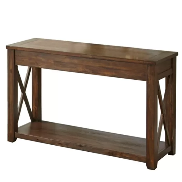 Console Tables-Kirkland's Home Leyton X-Bar Side Panel Console Table