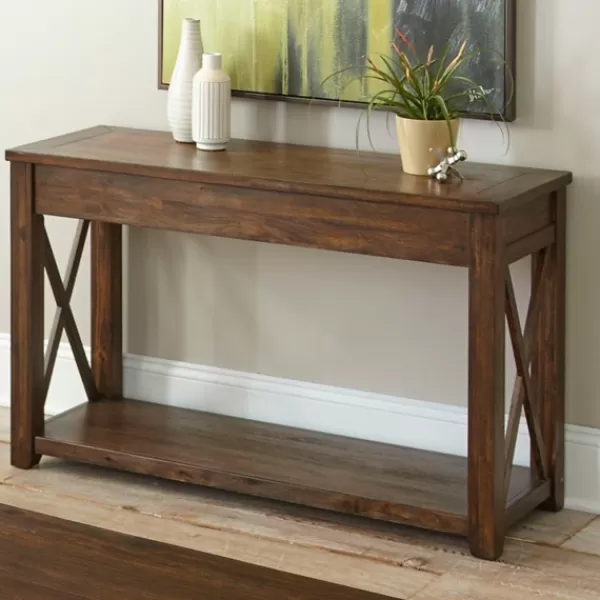 Console Tables-Kirkland's Home Leyton X-Bar Side Panel Console Table