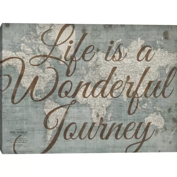 Wall Quotes & Signs-Kirkland's Home Life Is A Wonderful Journey Canvas Art Print Brown