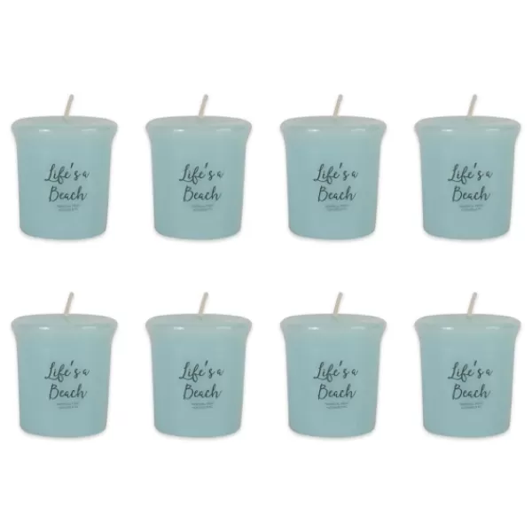 Candles-Kirkland's Home Life'S A Beach Votive Candles, Set Of 8 Blue