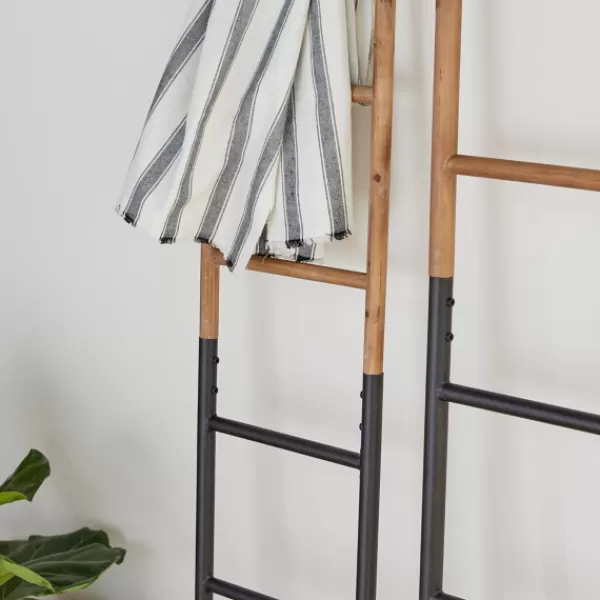 Decorative Accents-Kirkland's Home Light Brown Wood And Black Metal Ladders, Set Of 2 Brown/Black
