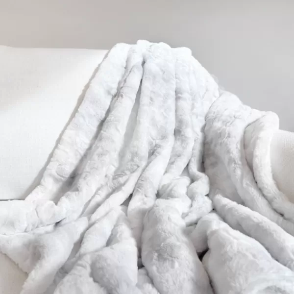 Blankets & Throws-Kirkland's Home Light Gray Tie Dye Faux Fur Throw Gray/White