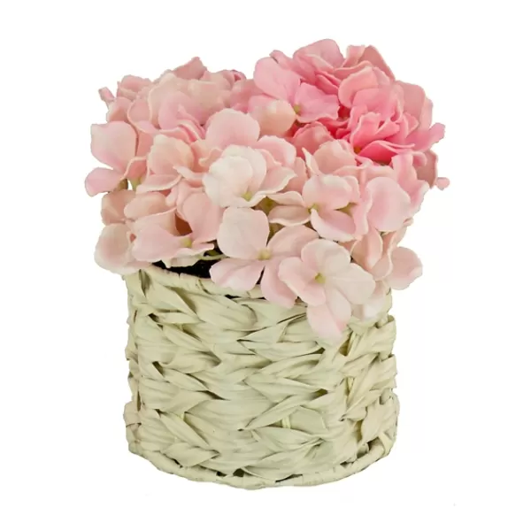 Arrangements & Greenery-Kirkland's Home Light Hydrangea Arrangement In Basket Pink