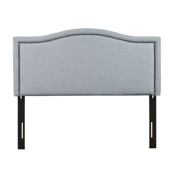 Beds & Headboards-Kirkland's Home Light Upholstered Nailhead King Headboard Blue