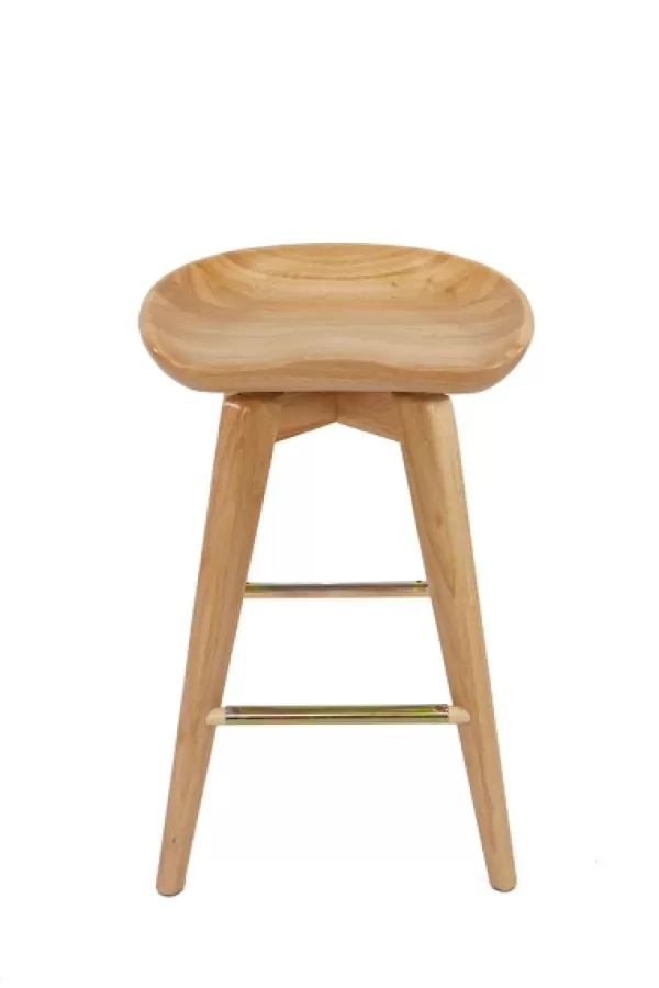 Bar Stools & Counter Height Stools-Kirkland's Home Light Wood Backless Swivel Counter Stool Tan