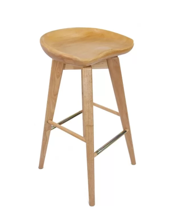 Bar Stools & Counter Height Stools-Kirkland's Home Light Wood Backless Swivel Counter Stool Tan