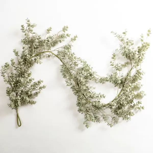 Arrangements & Greenery-Kirkland's Home Lightly Frosted Spiral Eucalyptus Garland Green