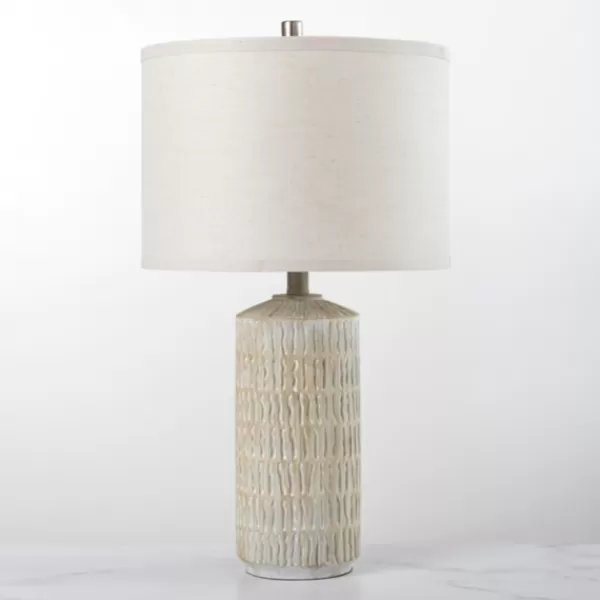 Table Lamps-Kirkland's Home Line Textured Whitewash Table Lamp Ivory