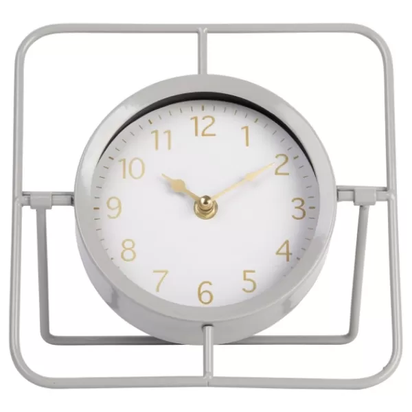 Decorative Accents-Kirkland's Home Linear Lines Tabletop Clock Gray