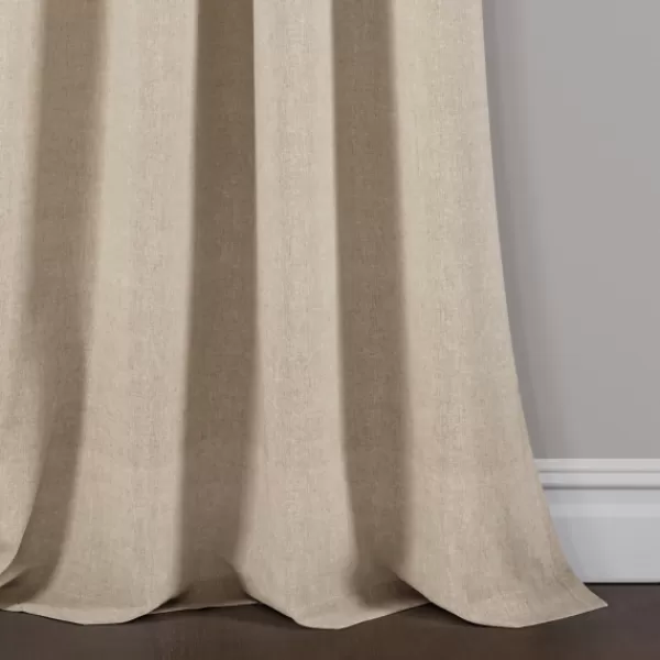 Curtains & Drapes-Kirkland's Home Linen Button And Stripe Curtain Panel Set, 95 In. Tan/White