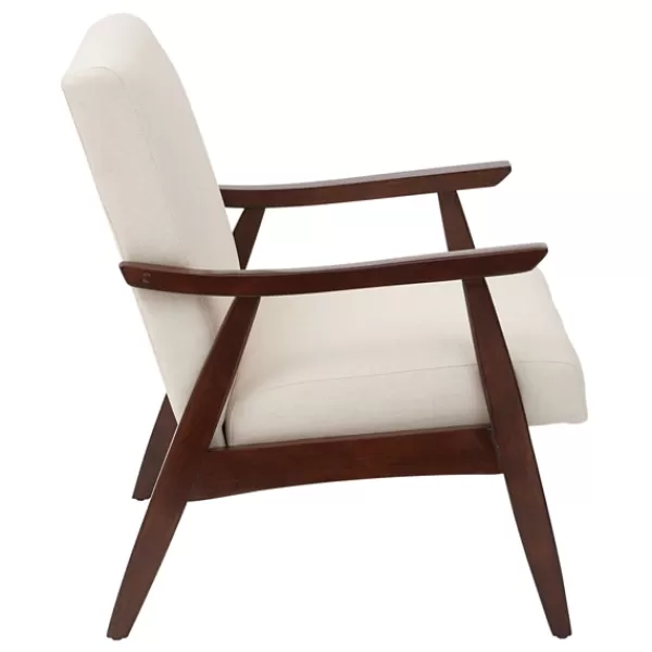 Accent Chairs-Kirkland's Home Linen Mid-Century Desmond Accent Chair White