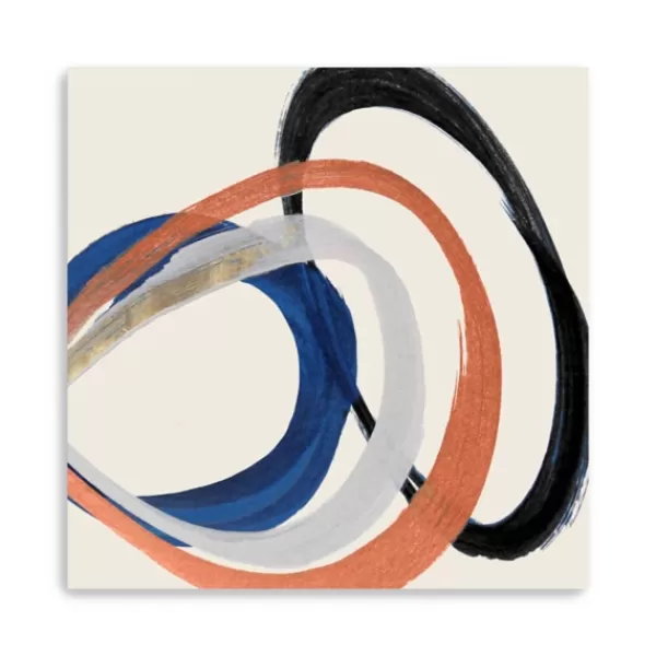 Canvas Art-Kirkland's Home Linked Up Abstract Canvas Art Print, 40X40 In. Ivory/Orange/Multi