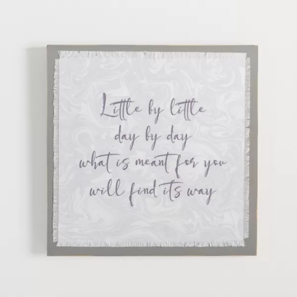 Wall Quotes & Signs-Kirkland's Home Little By Little Linen Wall Plaque Gray/Purple