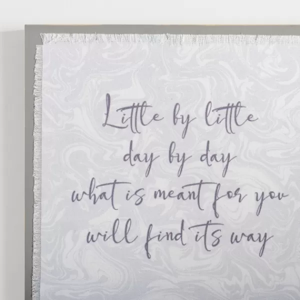 Wall Quotes & Signs-Kirkland's Home Little By Little Linen Wall Plaque Gray/Purple