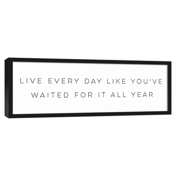 Wall Quotes & Signs-Kirkland's Home Live All Year Framed Canvas Wall Plaque Black/Orange/White