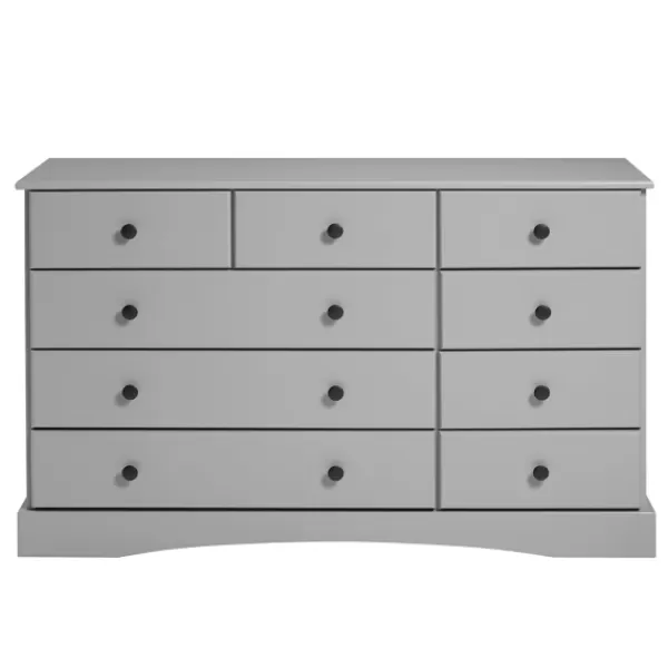 Dressers & Chests-Kirkland's Home Lola Cottage Frame Nine-Drawer Dresser Gray