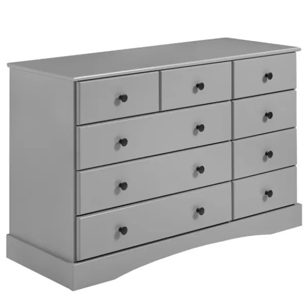 Dressers & Chests-Kirkland's Home Lola Cottage Frame Nine-Drawer Dresser Gray
