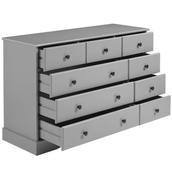 Dressers & Chests-Kirkland's Home Lola Cottage Frame Nine-Drawer Dresser Gray
