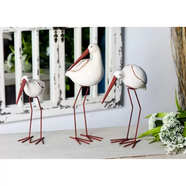 Statues & Figurines-Kirkland's Home Long Beak Stoneware Bird Figurines, Set Of 3 White