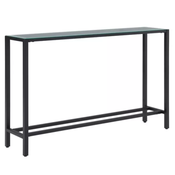 Console Tables-Kirkland's Home Long Metal Mirrored Top Console Table Black