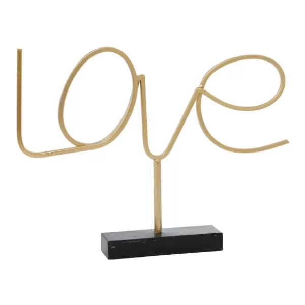 Statues & Figurines-Kirkland's Home Looping Love Tabletop Sign Gold