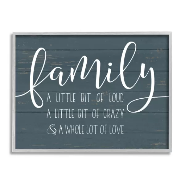 Wall Quotes & Signs-Kirkland's Home Loud Family Framed Giclee Canvas Art Print Blue/White