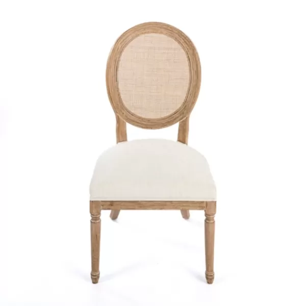 Dining Chairs-Kirkland's Home Louis Cane & Cream Upholstered Dining Chair Ivory