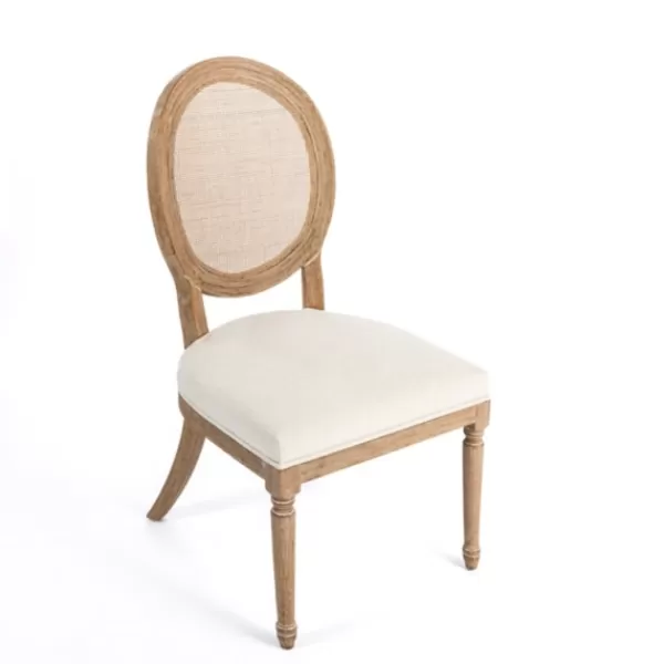 Dining Chairs-Kirkland's Home Louis Cane & Cream Upholstered Dining Chair Ivory