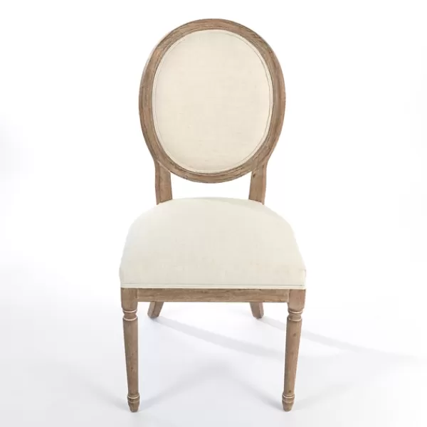 Dining Chairs-Kirkland's Home Louis Cream Upholstered Dining Chair Ivory