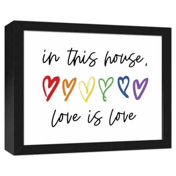 Wall Quotes & Signs-Kirkland's Home Love Is Love Framed Canvas Art Print White/Multi