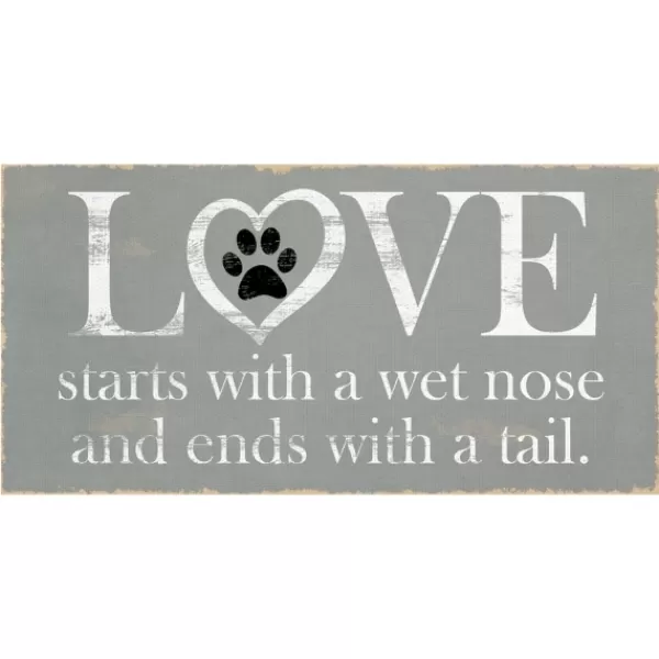 Wall Quotes & Signs-Kirkland's Home Love Starts With A Wet Nose Canvas Art Print Gray