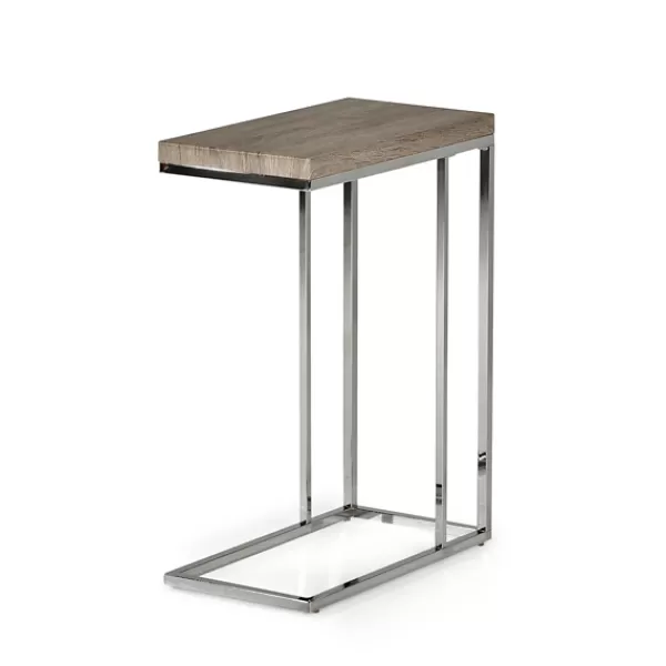 Accent & End Tables-Kirkland's Home Lucia Chrome Chairside Table Gray