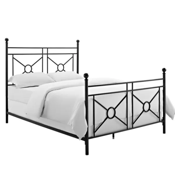 Beds & Headboards-Kirkland's Home Macgregor Metal X-Panel King Bed Black