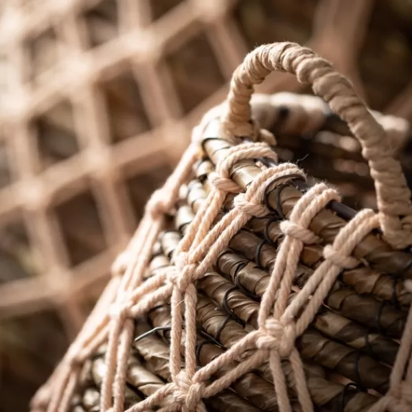 Baskets & Boxes-Kirkland's Home Macrame Overlay Baskets, Set Of 2 Brown