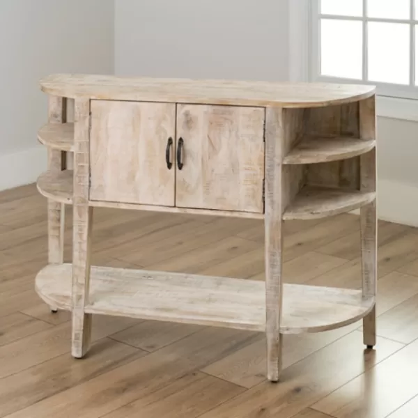 Entryway Furniture-Kirkland's Home Maeve Wash Console Table White