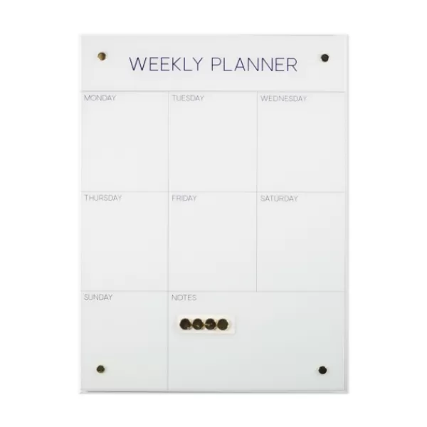 Memo & Chalkboards-Kirkland's Home Magnetic Dry Erase Weekly Wall Planner White