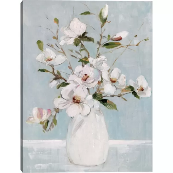 Canvas Art-Kirkland's Home Magnolia Charm Canvas Art Print, 18X24 In. White/Blue