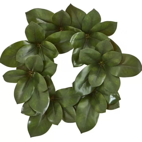 Wreaths-Kirkland's Home Magnolia Leaf Wreath, 22 In. Green