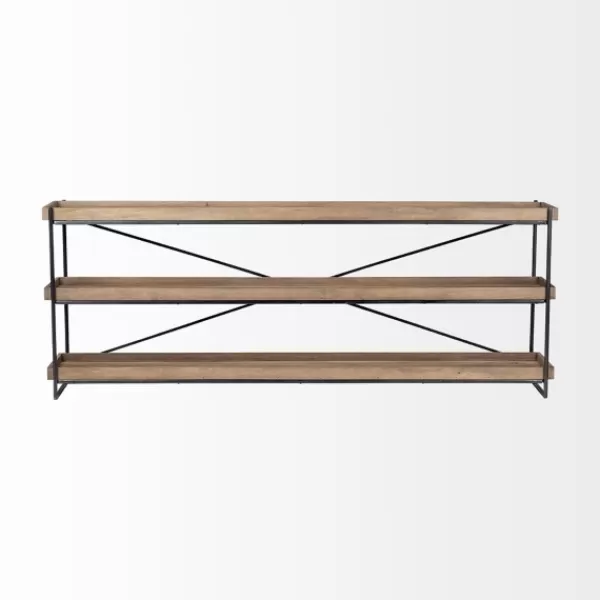 Console Tables-Kirkland's Home Mango Wood Metal Frame Console Table Brown