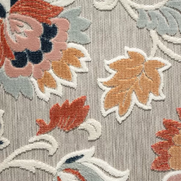 Outdoor Rugs-Kirkland's Home Mara Floral Blossom Indoor/Outdoor Area Rug, 7X9 Gray/White/Multi