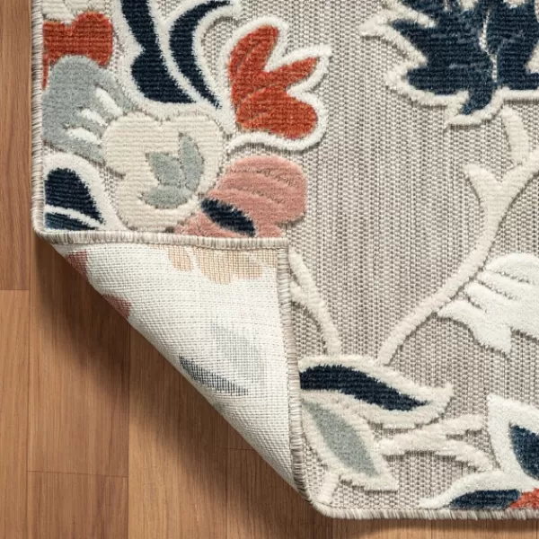 Outdoor Rugs-Kirkland's Home Mara Floral Blossom Indoor/Outdoor Area Rug, 7X9 Gray/White/Multi