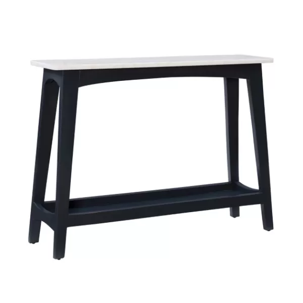 Console Tables-Kirkland's Home Marble And Black Wood Console Table