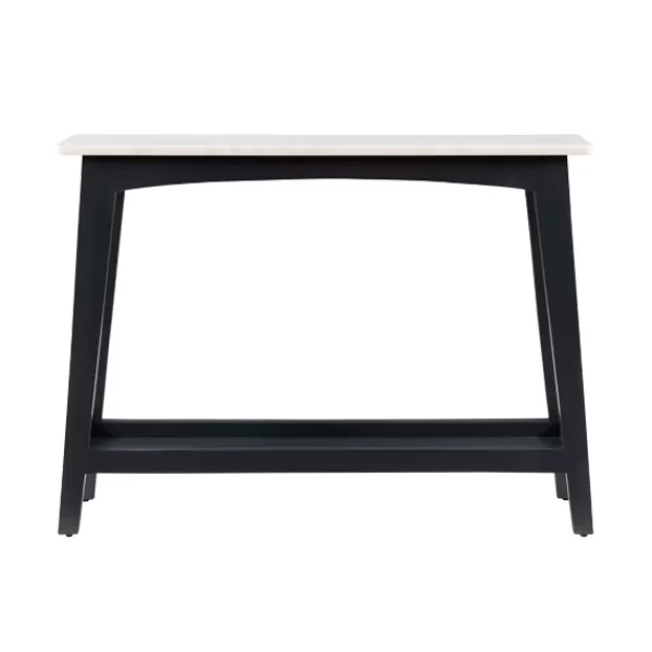 Console Tables-Kirkland's Home Marble And Black Wood Console Table