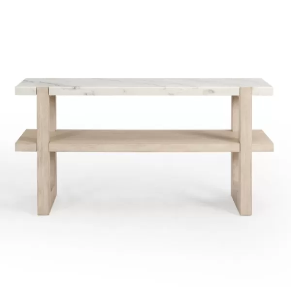 Console Tables-Kirkland's Home Marble And Ivory Wood Console Table