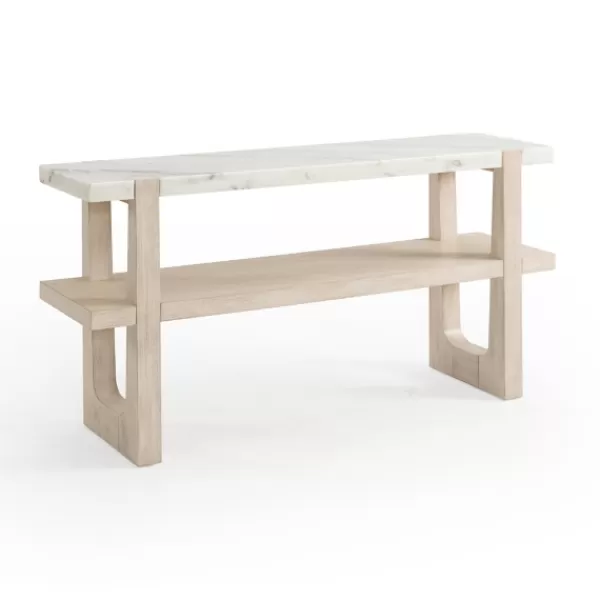 Console Tables-Kirkland's Home Marble And Ivory Wood Console Table