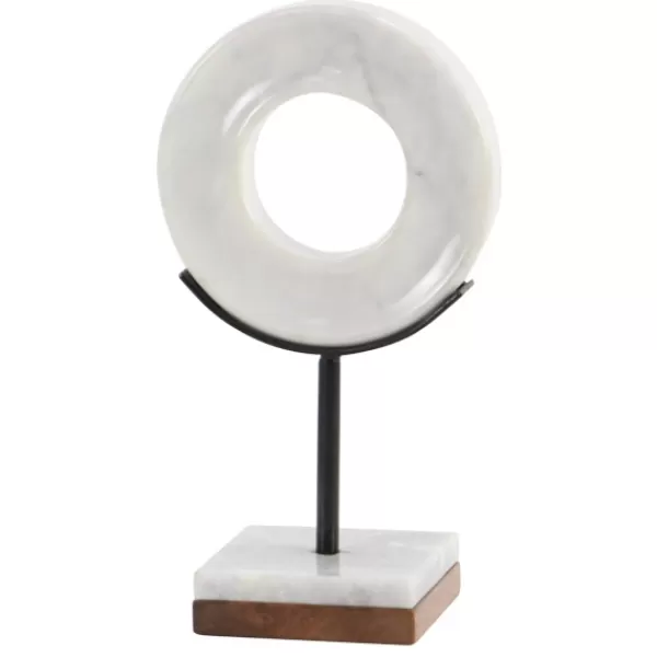 Statues & Figurines-Kirkland's Home Marble Ring Sculpture, 11 In. White